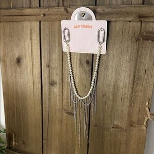 Anthropologie Pearl and Silver Bag Charm
